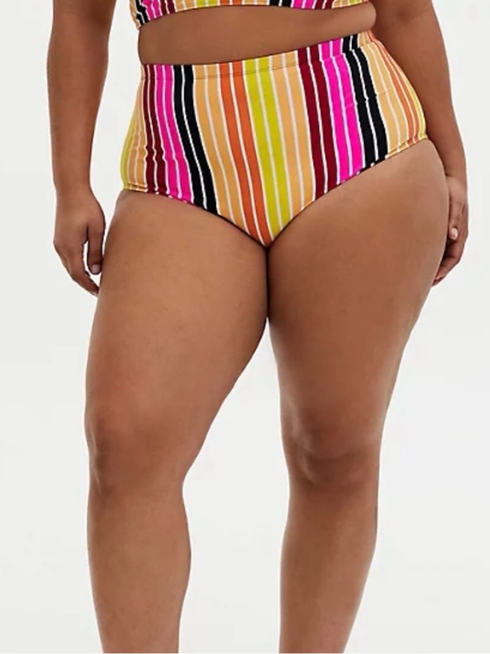 Torrid Multi Stripe High Waist Swim Bottom
